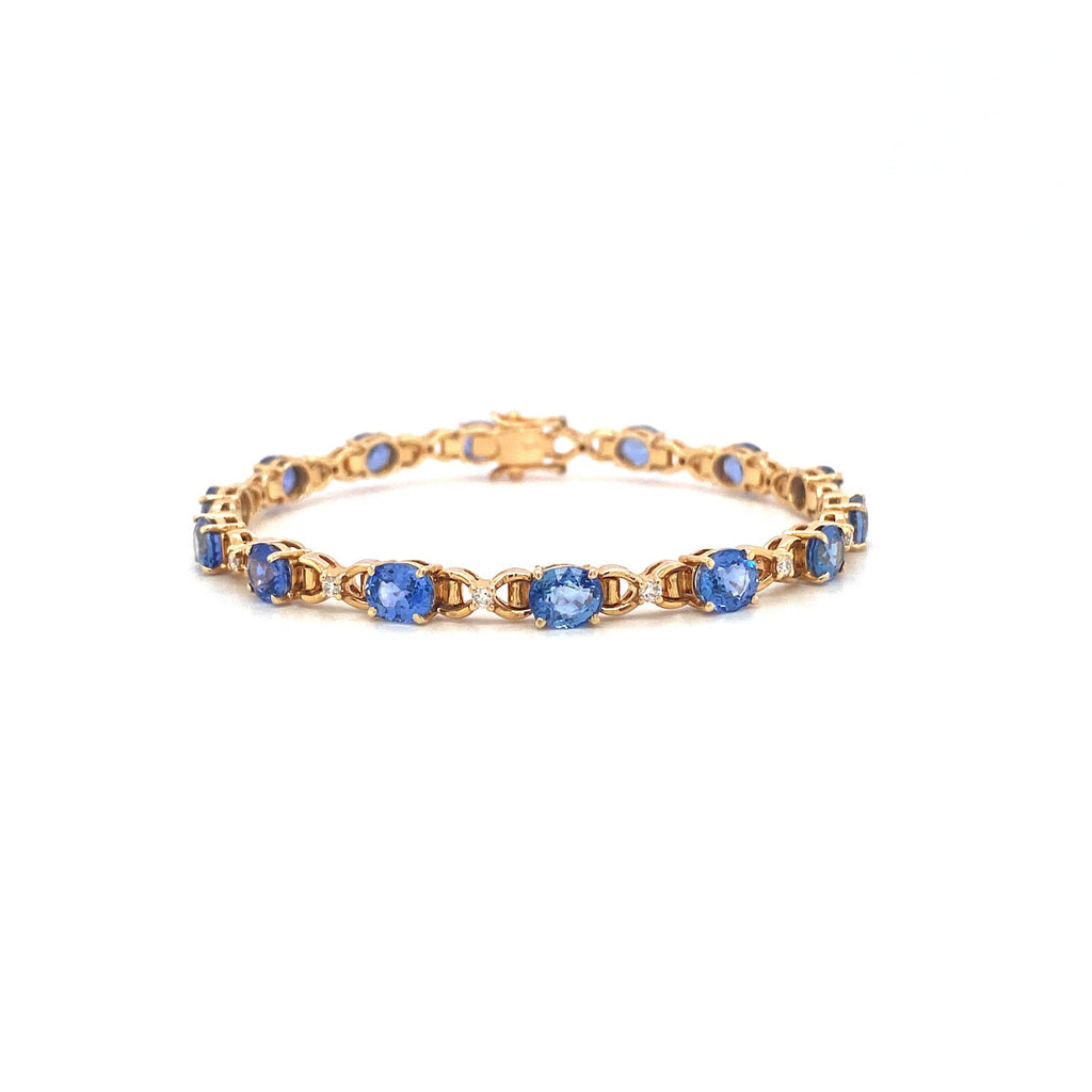 Sapphire and Diamond Bracelet in 14K Yellow Gold - KGD 40959