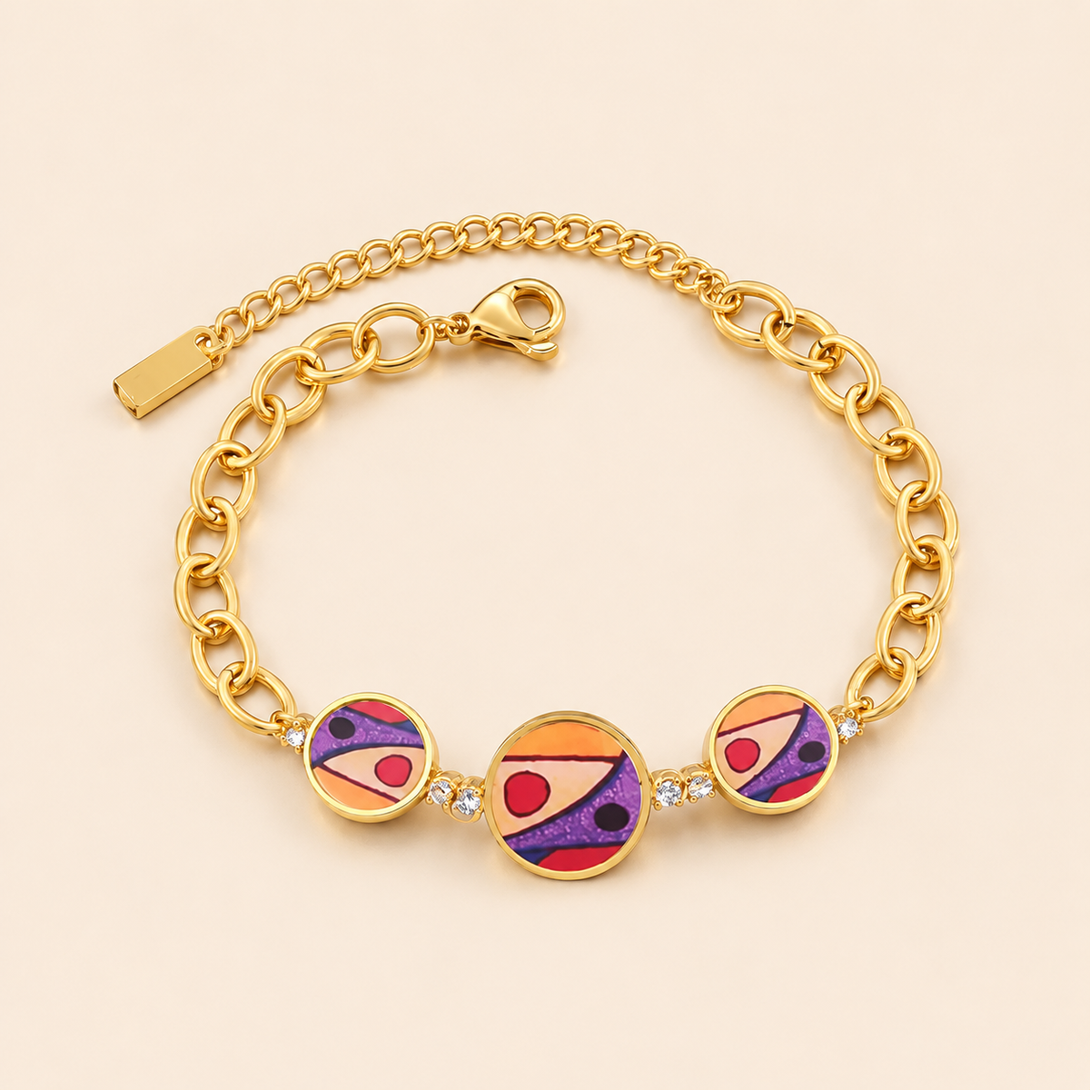 TUULI Bracelet Plaquée Or 14K — fond crème