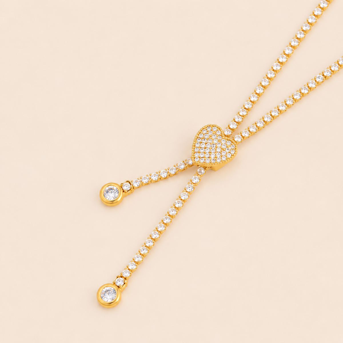 LOVISA Collier Plaquée Or 24K — fond crème