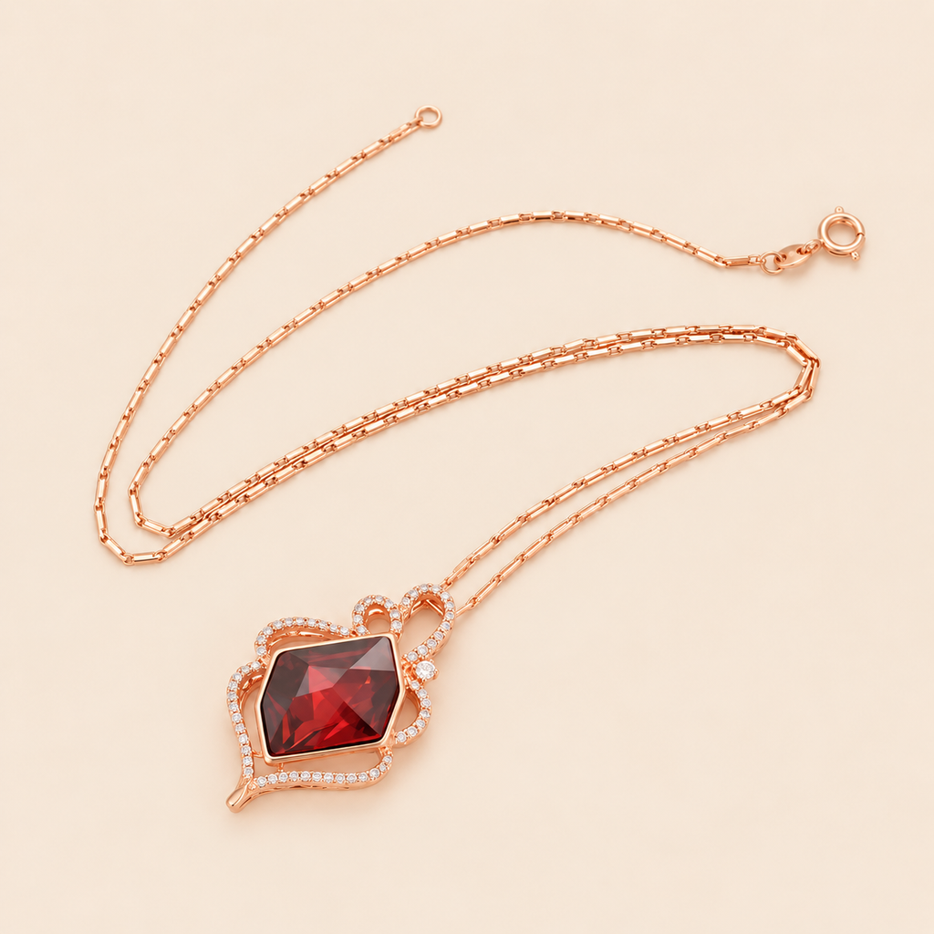TYRA Collier Plaquée Or Rose 14K — fond crème