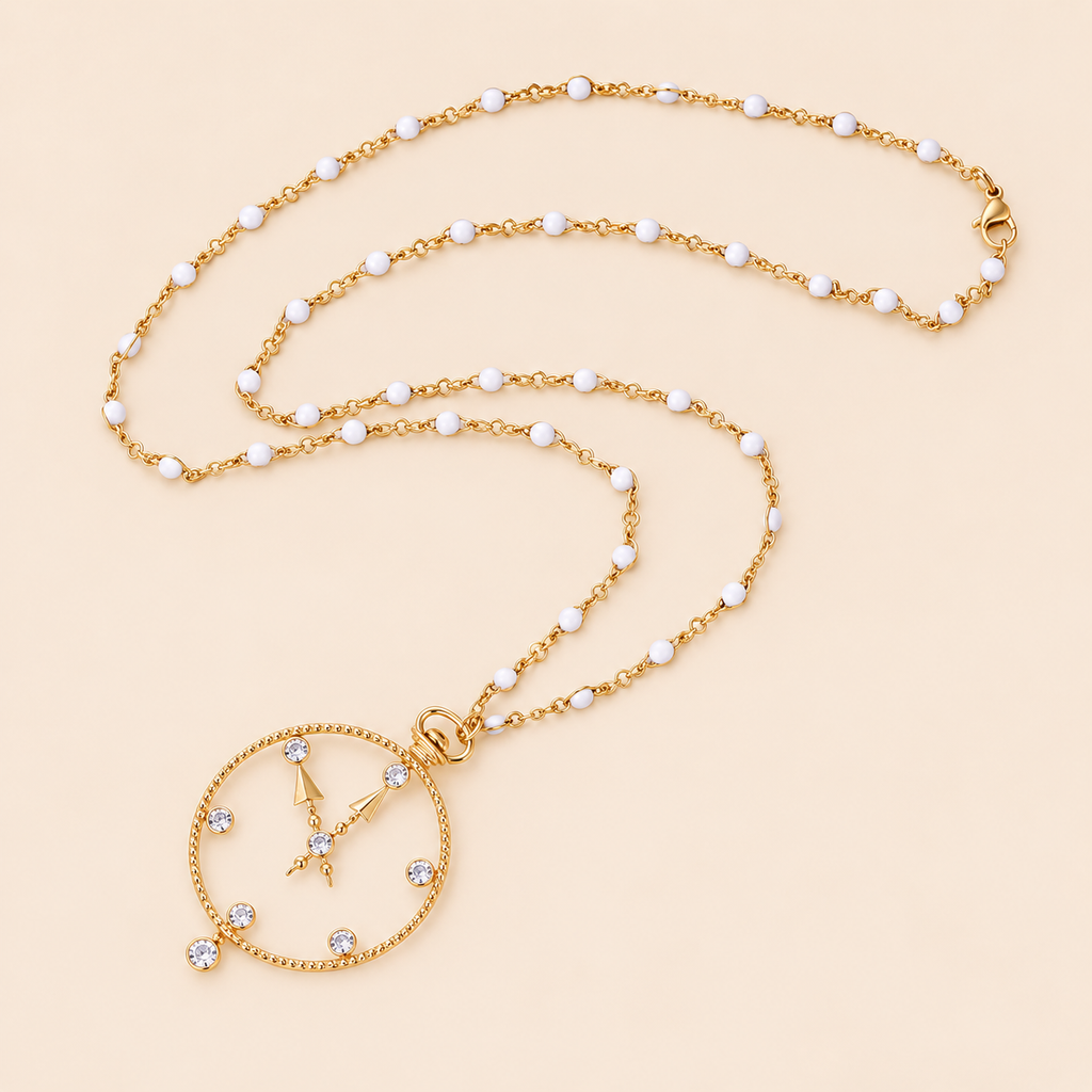 Aslaug - Collier tendance et simple plaqué or 18K — fond crème