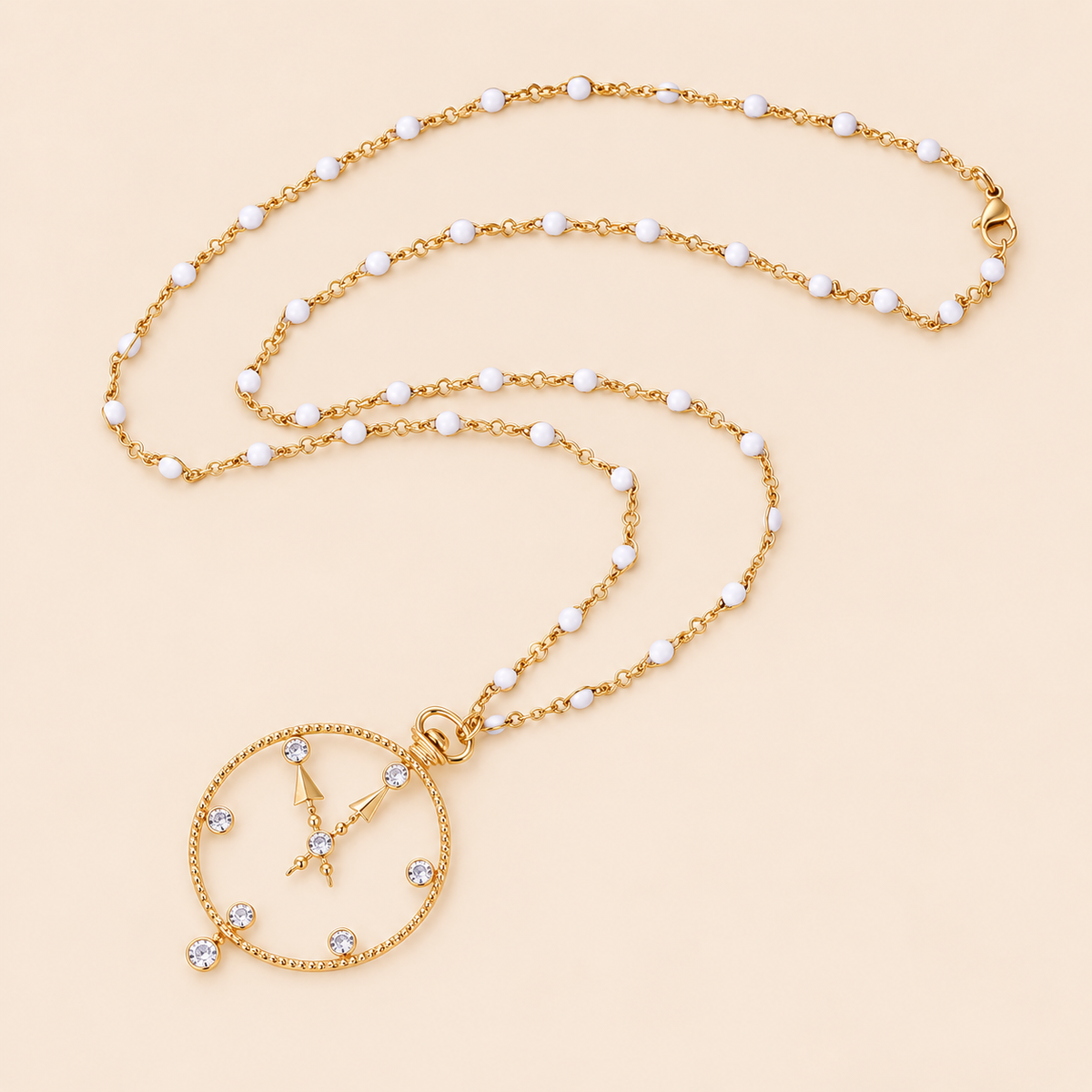 Aslaug - Collier tendance et simple plaqué or 18K — fond crème
